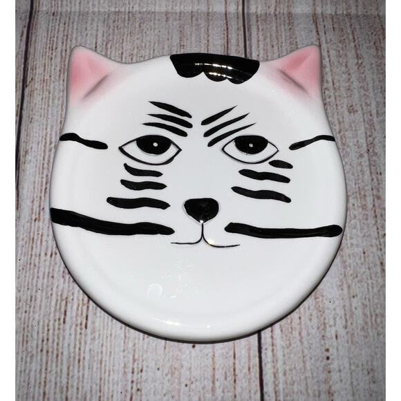 3-set Ceramic Cat Face Coasters Trinket Food Dishes Bandwagon Inc 2001 - Picture 4 of 9